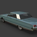 Classic Light Blue Sedan with Sleek Retro Body Design and Chrome Accents