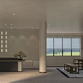 Modern Teahouse Interior With Large Windows Wooden Furniture Bookshelves And Natural Light