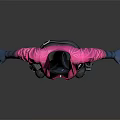 3D Character In Pink Jacket Black Top With Blue Gloves Knee Pads And Tactical Gear