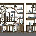 New Chinese-style Antique Shelf Bookshelf Antique Shelf 3d model