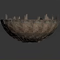 Handmade Woven Storage Basket With Wooden And Fiber Strips In Circular Design