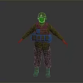 Military Soldier in Camouflage Uniform with Tactical Vest Helmet and Boots Standing Pose