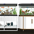 Light Luxury Fish Tank Fish Tank Combination 3d model