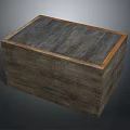 Rustic Wooden Box With Natural Wood Grain Surface And Brown Edges