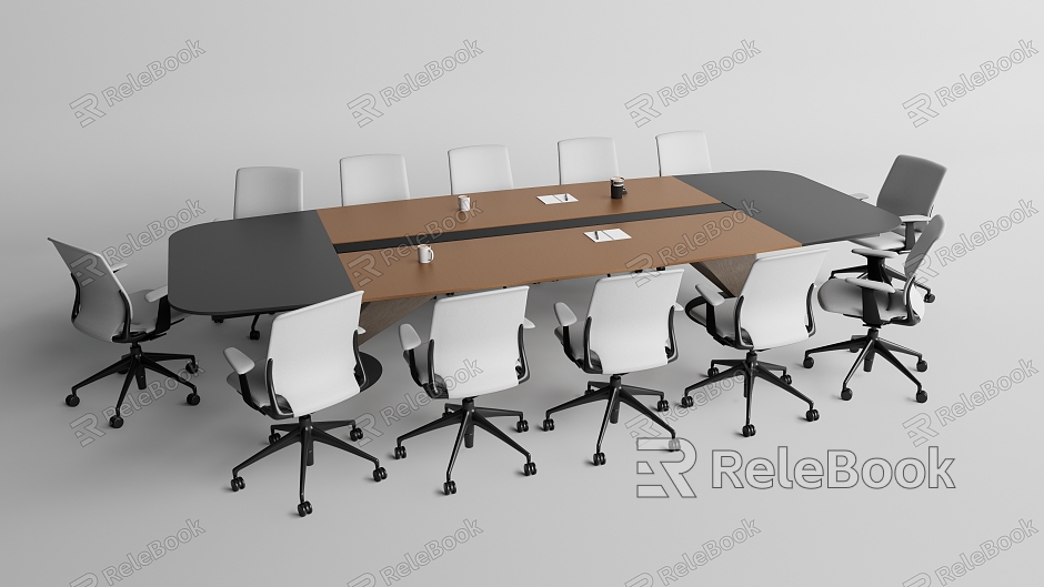 Modern meeting table and chair simple meeting table and chair combination model