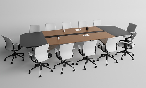 Modern meeting table and chair simple meeting table and chair combination 3d model