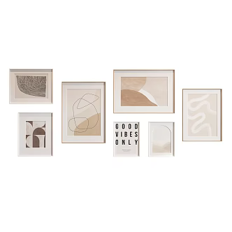 Nordic decorative painting combination 3d model