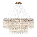 Elegant Crystal Chandelier With Multi Layered Sparkling Design And Bright Illumination
