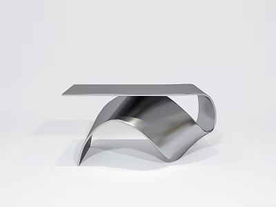 Modern Metal Coffee Table With Unique Curved Structure And Sleek Design 3d model