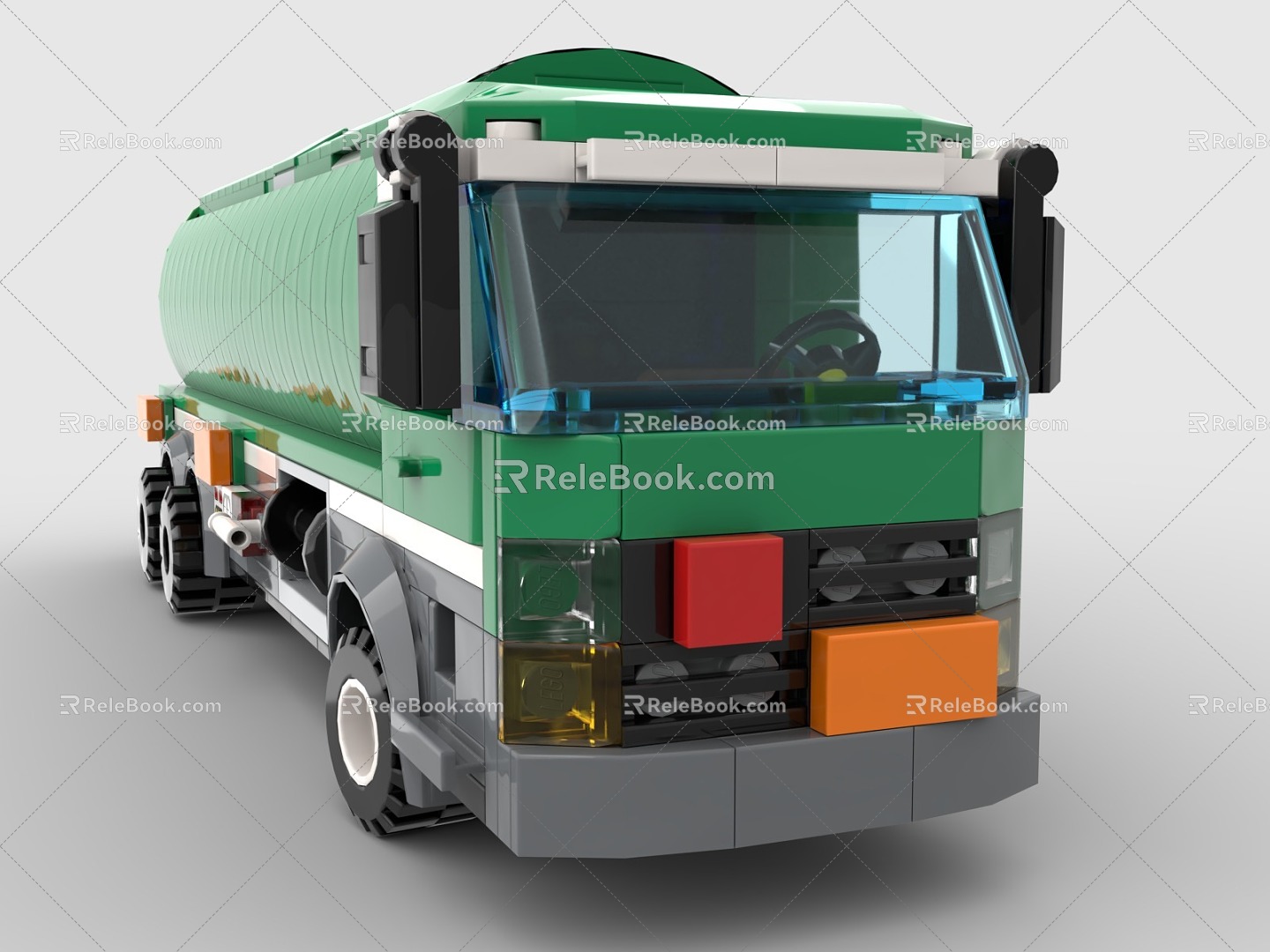 Lego toy building blocks truck tanker engineering truck 3d model