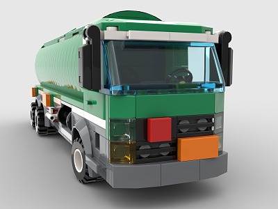 Lego toy building blocks truck tanker engineering truck 3d model