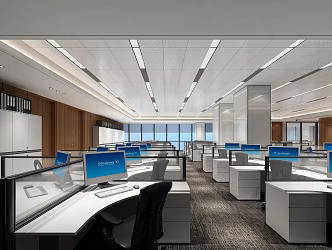 modern public office area large office area 3d model