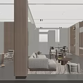 Modern Living Room Interior Design With White Sofa Wooden Elements Fireplace TV Wall And Rug