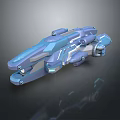 Futuristic Blue Sci Fi Spaceship With Streamlined Design And Detailed Structure