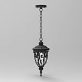 Black Metal Chandelier With Decorative Chain And Classic Design Details