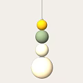 French Cream Chandelier Hoist String Chandelier Macaron Color Chandelier Bedside Lamp 3d model