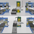 Industrial Equipment Multiple Models Various Angles Display With Detailed Structure And Workbench Design