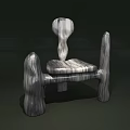 Modern Accent Chair With Natural Wooden Texture And Curved Backrest Design