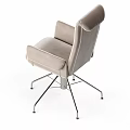 Modern Velvet Upholstered Table And Chair Set With Swivel Metal Legs Contemporary Design