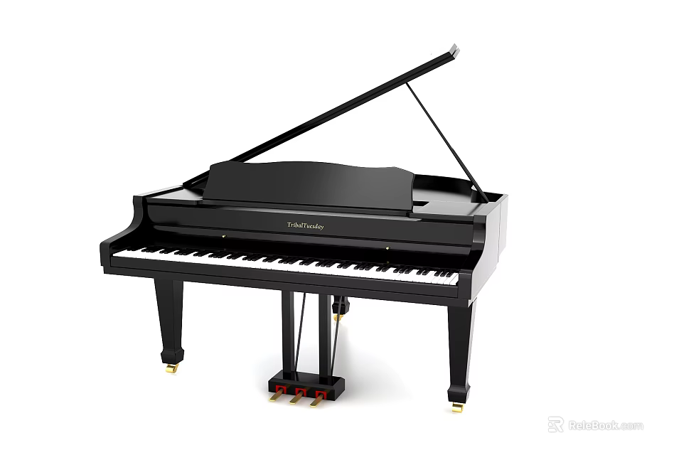 Elegant Black Casio Grand Piano With Modern Design And Shiny Keys Musical Instrument 3d model 
