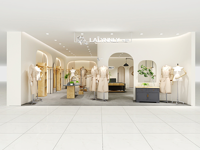 Light Luxury Clothing Store 3d model