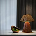 Table lamp table lamp wooden table lamp square table lamp Italian table lamp moss potted plant 3d model