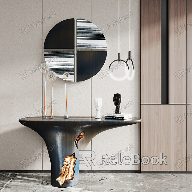 Modern End View Table Entrance Cabinet model