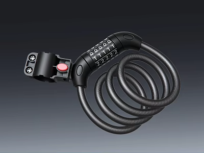Commercial Equipment Security Lock With Combination Number Dial Steel Cable And Secure Protection Mechanism 3d model