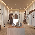 Warm Modern Clothing Store Interior Design With Elegant Ladies Outfits And Fashion Accessories
