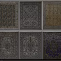 Square Rugs with Various Decorative Patterns and Color Options for Home Decor 3d model