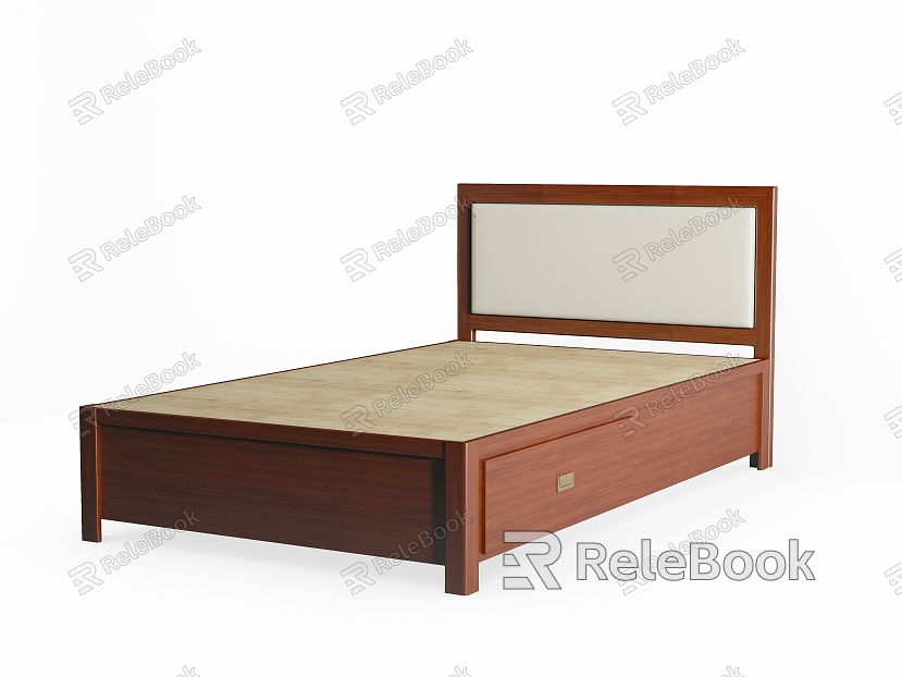 Modern Solid Wood Single Bed Drawer Bed Box Soft Bed Head model