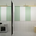 Modern Retail Store Interior With Shelves Display Products Tables Chairs Cashier Counter And Pendant Lights