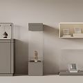Modern Glass Display Cabinets Standing Wall Mounted With Artifacts Books And Sculptures