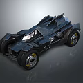 Black Angular Armored Car With Large Wheels Futuristic Design And Aggressive Sleek Look