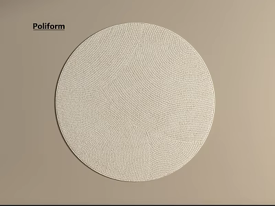 Poliform Round Beige Woven Pattern Modern Design Soft Surface Living Room Rug 3d model