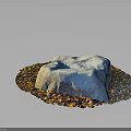 Natural Wood And Stone Decorative Piece Surrounded By Autumn Leaves And Pebbles