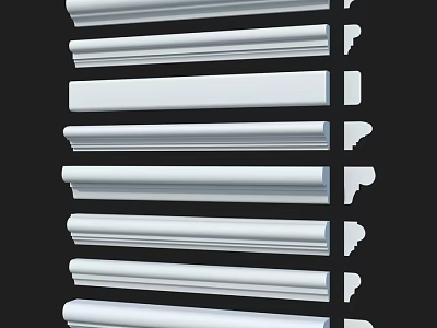 White Decorative Architectural Components With Various Styles And Designs 3d model