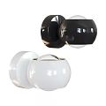 Modern Spherical Wall Lamps White and Black with Gold Accent Round Base Lighting