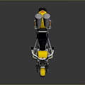 Yellow Custom Motorcycle Featuring Flame Graphics Dual Exhaust Pipes Black Seat And Silver Frame