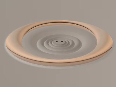 Modern Circular Ceiling With Layered Concentric Circle Design And Central Small Holes 3d model