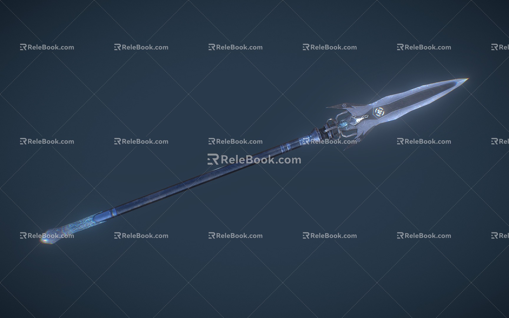 Long Gun Sci-Fi Spear Cold Weapon Weapon Game Props 3d model