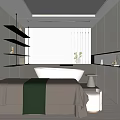 Modern SPA Sauna Room With Massage Bed Green Towel Gray Walls And Textured Ceiling