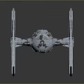 TIE Fighter Spacecraft Model With Angular Wings And Detailed Cockpit Design