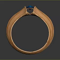 Elegant Copper Statement Ring With Square Blue Gemstone And Metallic Band Fashion Jewelry Design