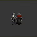 Astronaut In Space Suit Standing By Futuristic Silver Red Motorcycle On Icy Reflective Ground