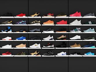 Modern sneaker insole shoe rack 3d model