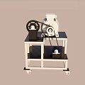 Heavy Duty Industrial Equipment with Electric Motor on Mobile Metal Stand and Components