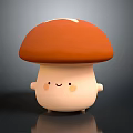 Cute Mushroom Shaped Game and Movie Character With Smiling Face Small Arms and Legs