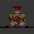 Cute Festive Seal Game Character with Red Scarf Gift Box Yellow Scroll and Bells