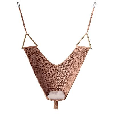 Brown Knitted Casual Sofa Set With Geometric Metal Frame And Soft Comfortable Cushions 3d model